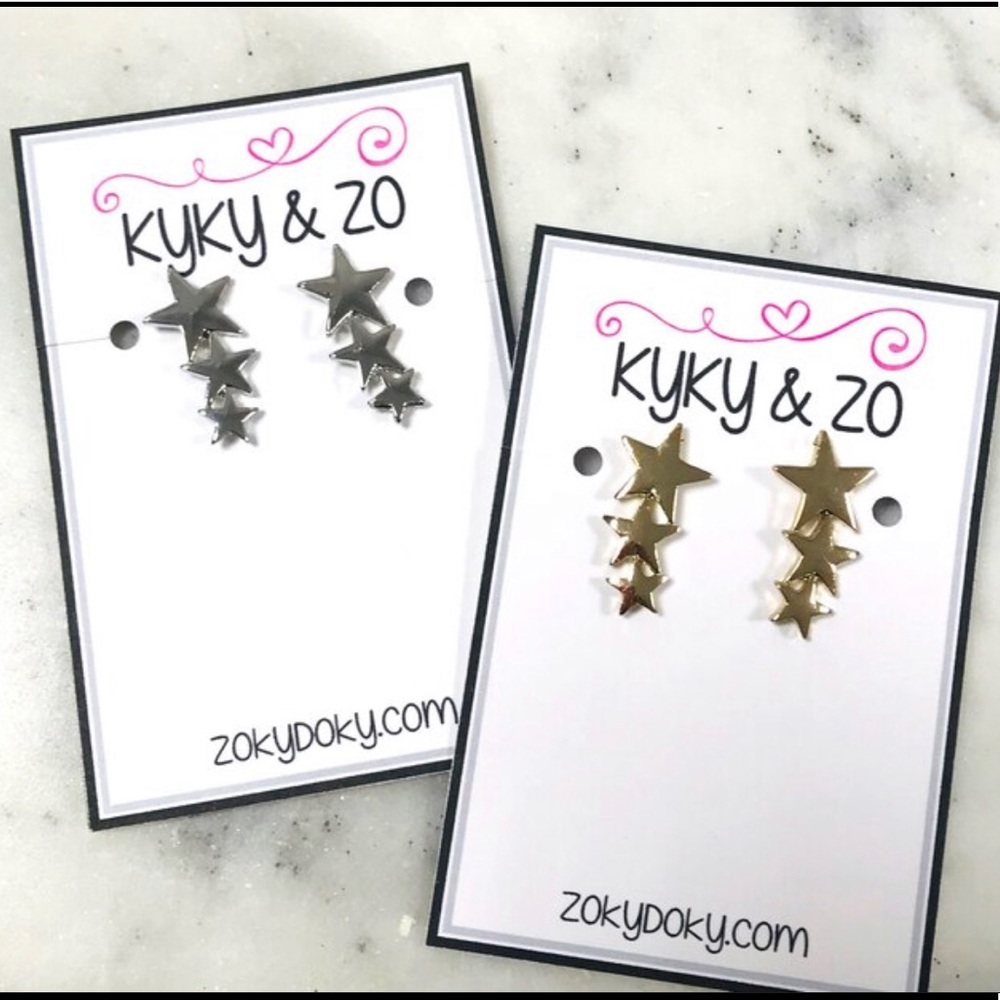 ZokyDoky Star Ear Crawlers,NWT Gld or Silver